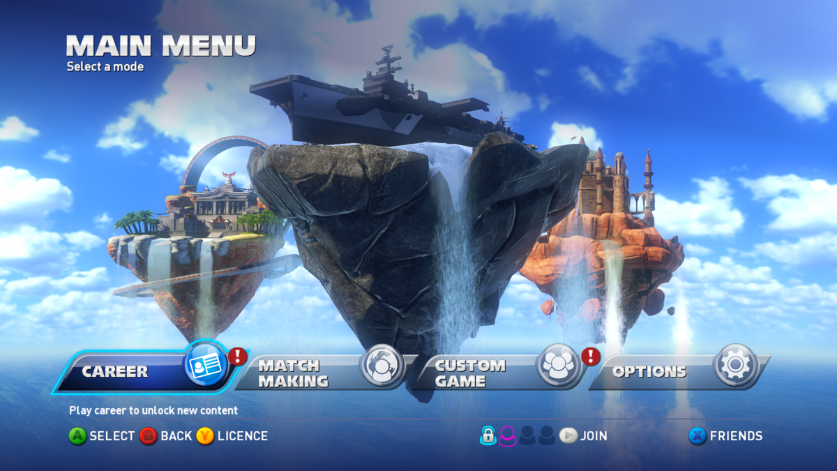 Sonic & All-Stars Racing: Transformed (Windows) screenshot: Main menu