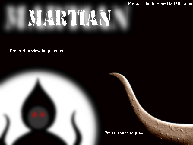 Martian (Windows) screenshot: Title screen