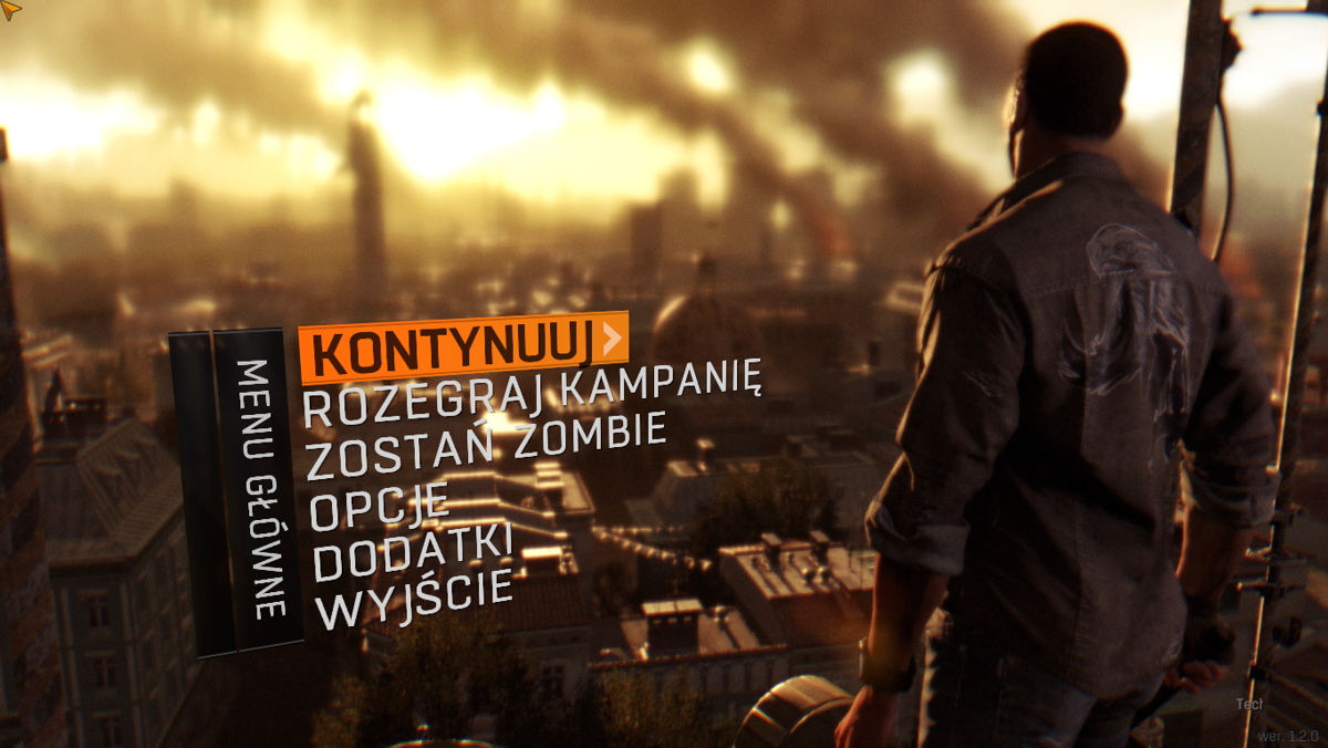 Dying Light (Windows) screenshot: Main menu (Polish version)