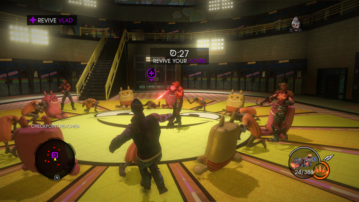 Saints Row: Gat Out of Hell (Windows) screenshot: When fighting together with other characters, they can be revived if killed