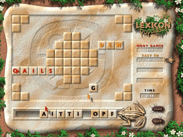 Lexicon Word Challenge (Windows) screenshot: Matches consist of a set number of games but each game uses a different board layout
