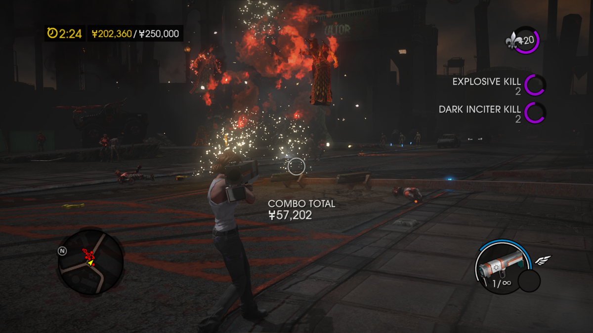Saints Row: Gat Out of Hell (Windows) screenshot: Causing as much damage as possible in Mayhem