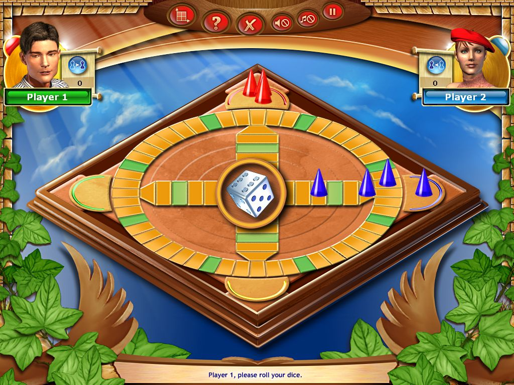 The World's Best Board Games (Windows) screenshot: A game of Catch The Hat in progress. This can be a four player game and the computer can play any three seats