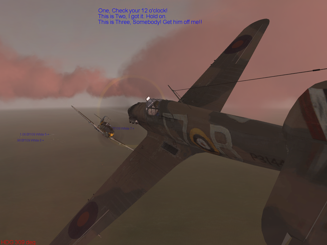 Forgotten Battles: Aces Campaigns (Windows) screenshot: Hurricane and Me-109 playing chicken?