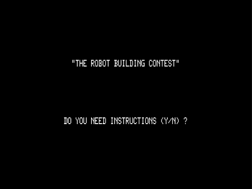 Robot Builder (TRS-80) screenshot: Title Screen