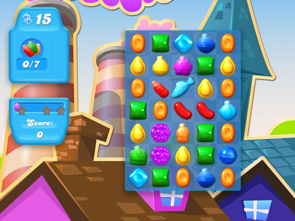 Candy Crush Soda Saga (iPad) screenshot: Level 1
