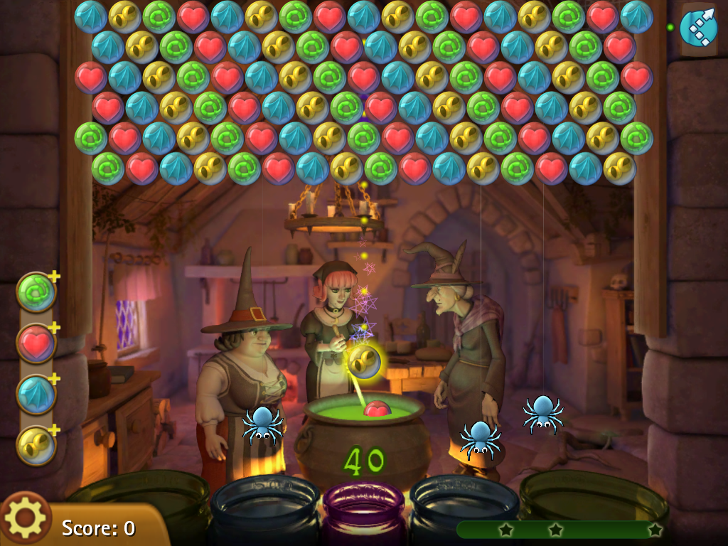 Bubble Witch Saga (iPad) screenshot: Level 1