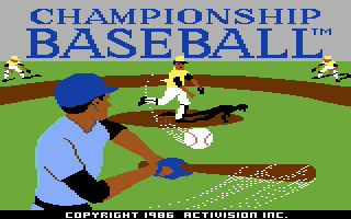 Championship Baseball (Commodore 64) screenshot: Title screen