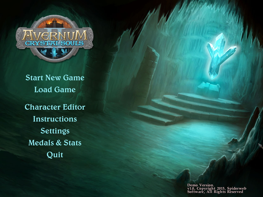 Avernum II: Crystal Souls (Windows) screenshot: Main menu.