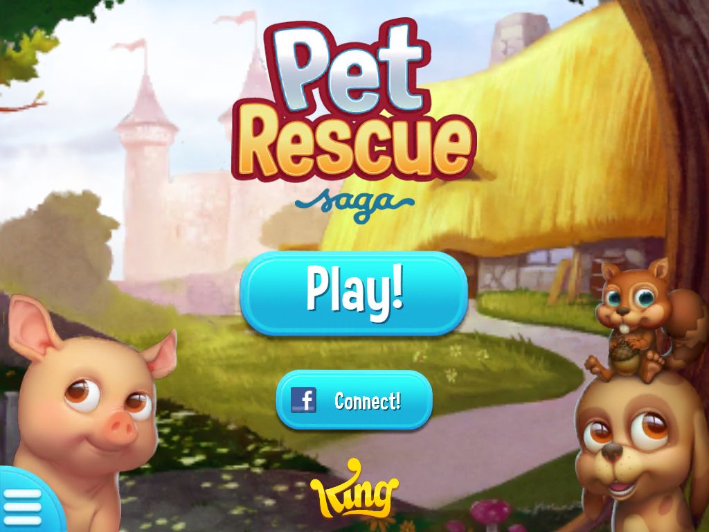 Pet Rescue Saga (iPad) screenshot: Title screen