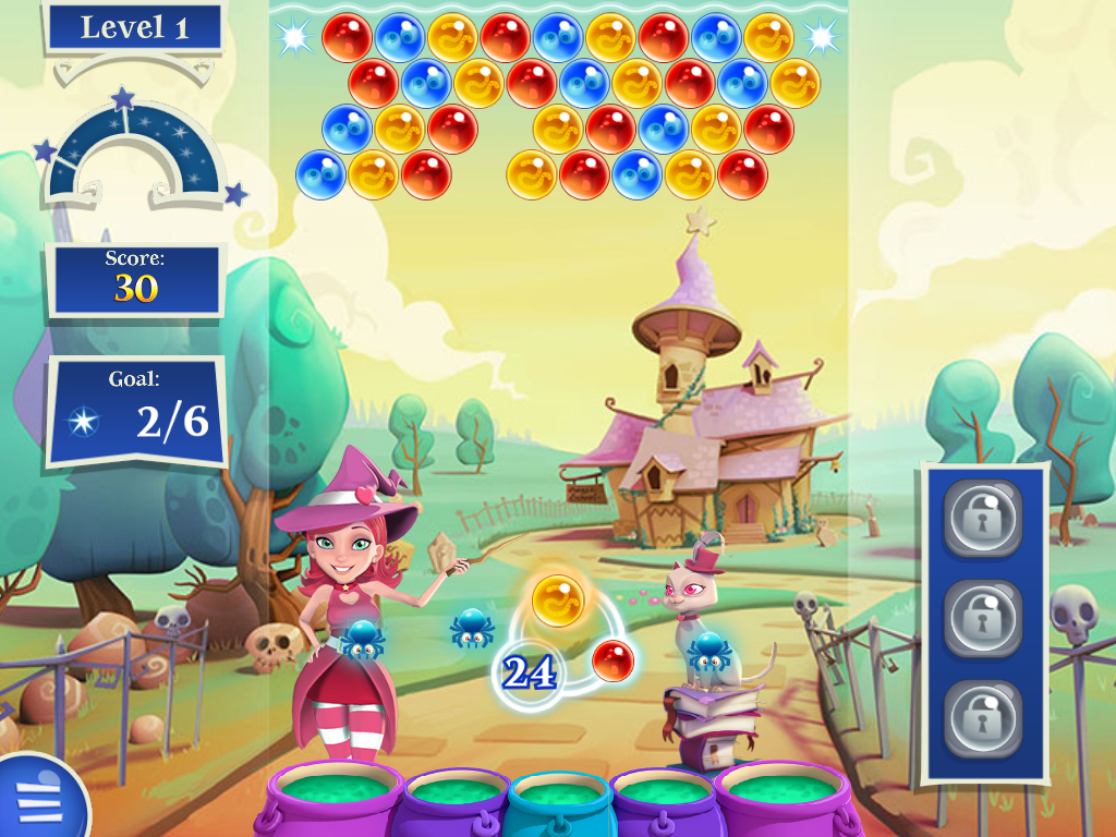 Bubble Witch 2 Saga (iPad) screenshot: Level 1