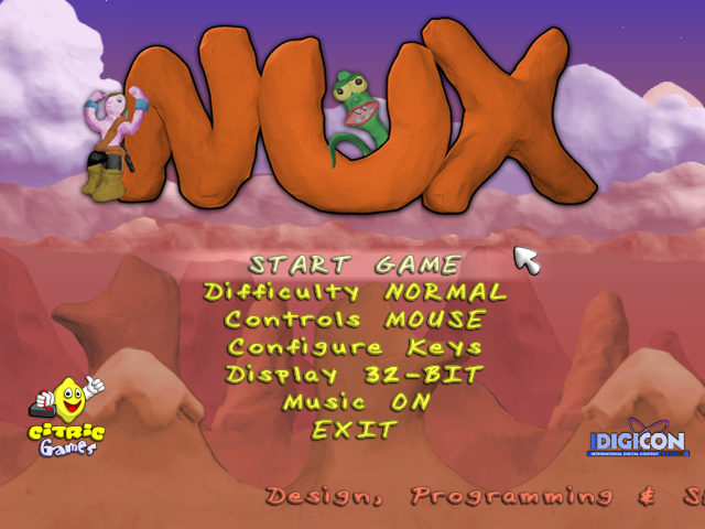 Nux (Windows) screenshot: Main menu