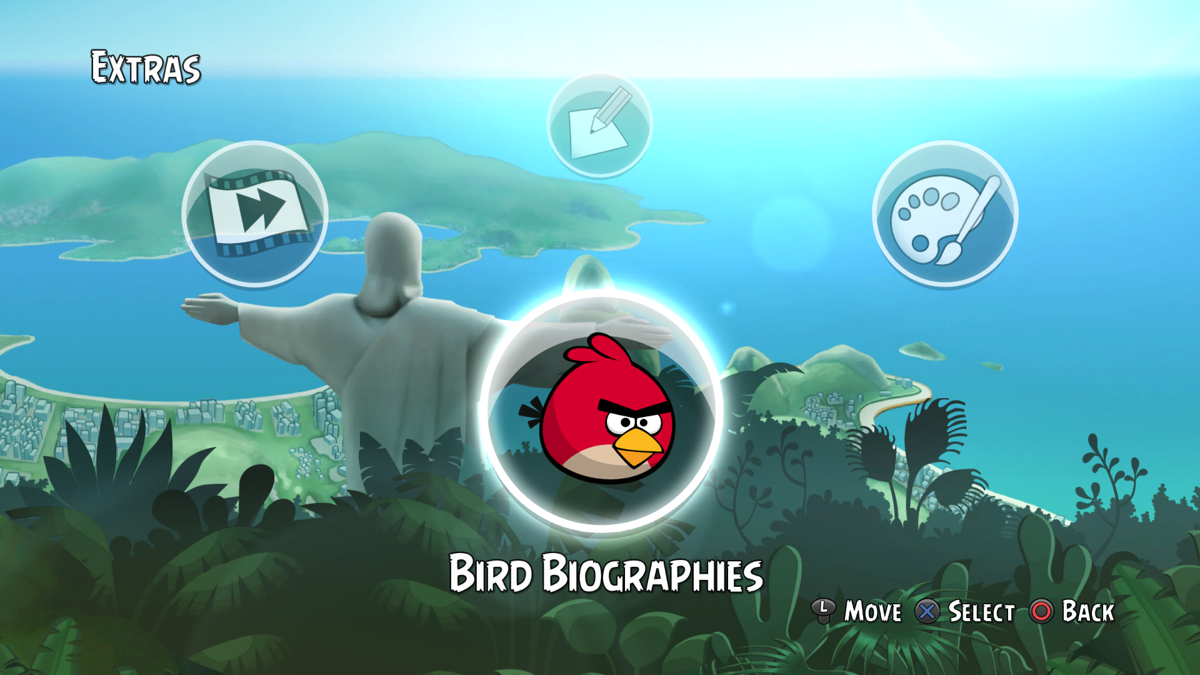 Angry Birds Trilogy (PlayStation 3) screenshot: Extras menu