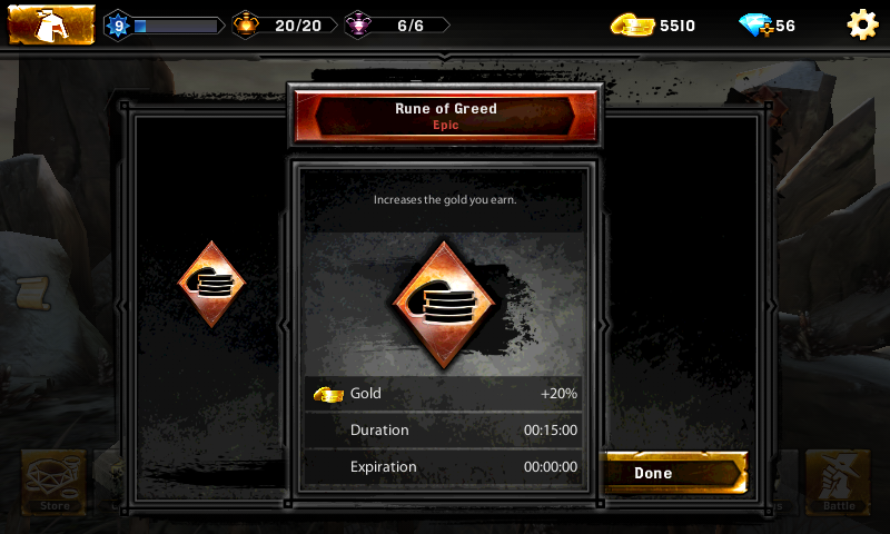 Heroes of Dragon Age (Android) screenshot: And a rune