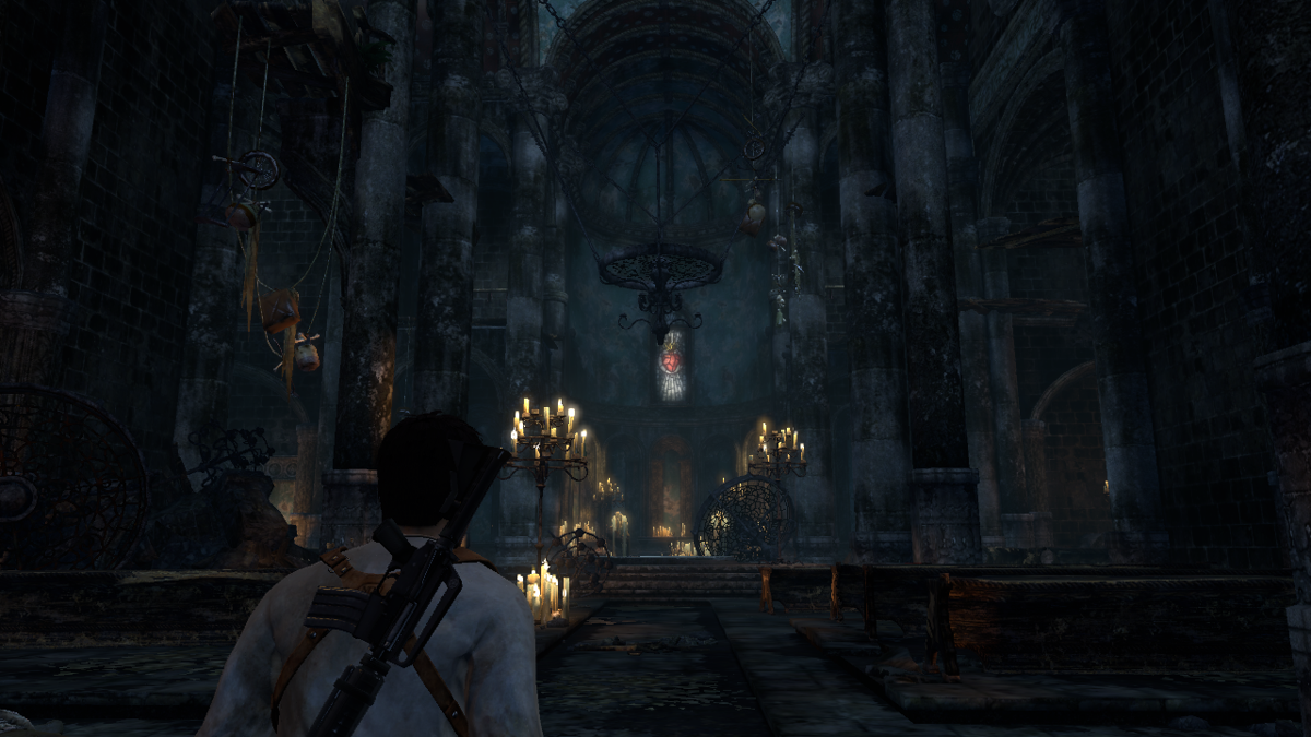 Uncharted: Drake's Fortune (PlayStation 3) screenshot: Abandoned church