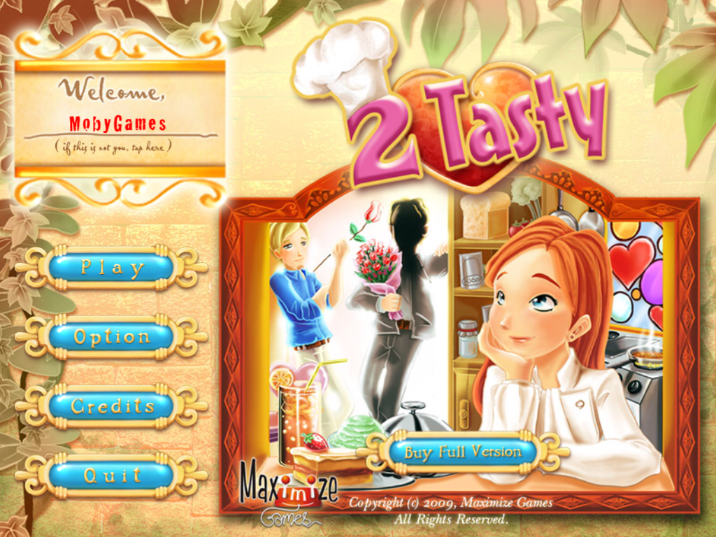 2 Tasty (iPad) screenshot: Title and main menu