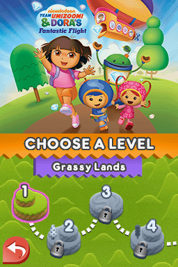 Team Umizoomi & Dora's Fantastic Flight (Nintendo DS) screenshot: Choose a Level