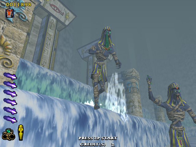 The Maze of the Kings (Arcade) screenshot: A world of water