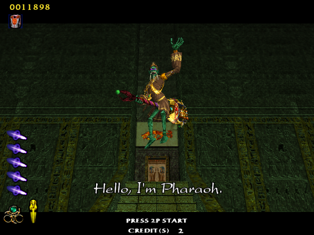 The Maze of the Kings (Arcade) screenshot: Meeting with Pharaoh