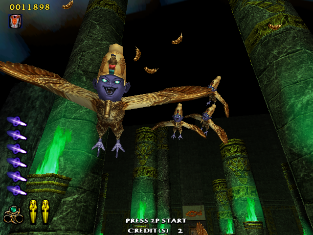 The Maze of the Kings (Arcade) screenshot: Creepy looking bird-like creatures