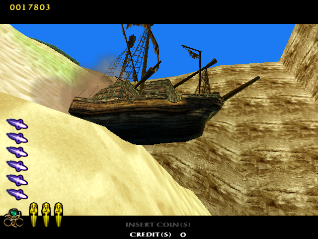 The Maze of the Kings (Arcade) screenshot: The ship is moving