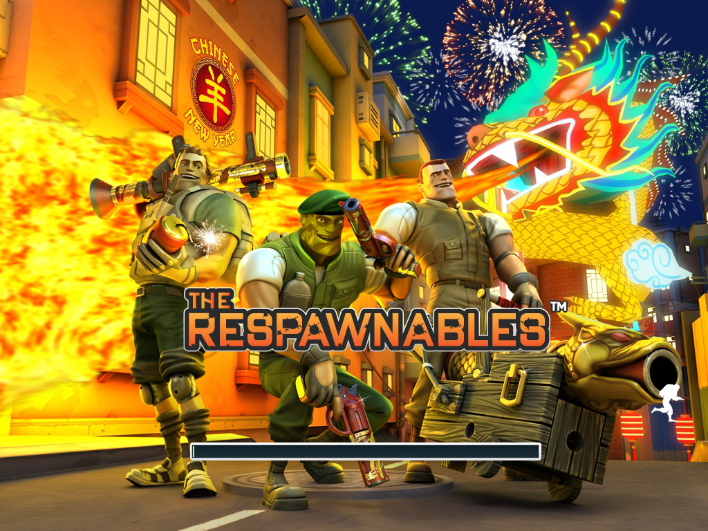 The Respawnables (iPad) screenshot: After you download the game then open it, it has to finish downloading more.