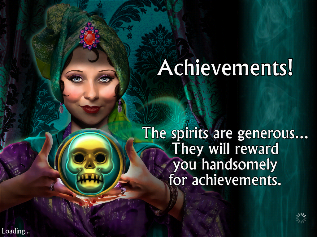 Dark Manor (iPad) screenshot: The loading screens give you messages.
