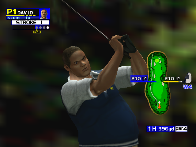 Virtua Golf (Arcade) screenshot: The shot is then shown from multiple angles