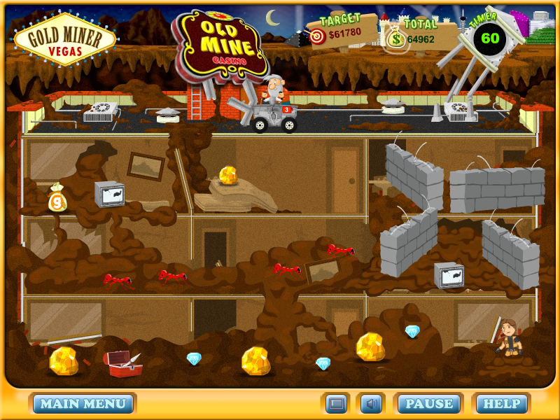 Gold Miner: Vegas (Windows) screenshot: Las Vegas: level 5 in Guest Rooms