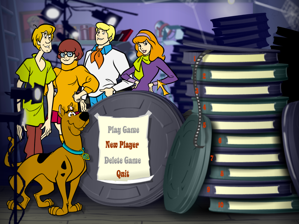 Scooby-Doo!: Case File #3 - Frights! Camera! Mystery! (Windows) screenshot: Main menu