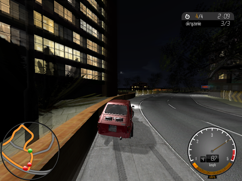 Bambino Rally 3 (Windows) screenshot: Sharp cornering leave tire marks on the road