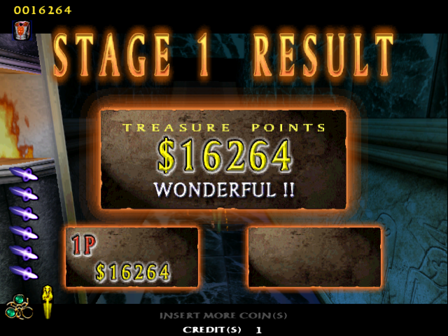 The Maze of the Kings (Arcade) screenshot: Stage results