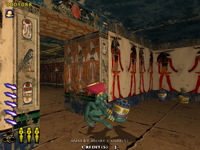 The Maze of the Kings (Arcade) screenshot: These creatures seem to like their treasure