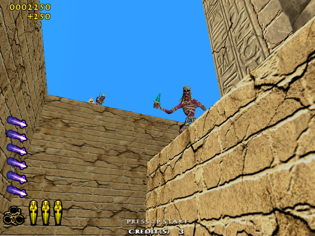 The Maze of the Kings (Arcade) screenshot: Attacked from above