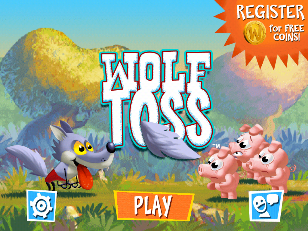 Wolf Toss (iPad) screenshot: Title and main menu