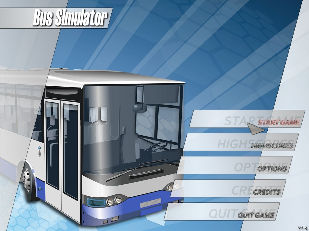 Bus Simulator (Windows) screenshot: After the installation of Bonus Pack 3 there is a version number in the lower right corner of the main menu.