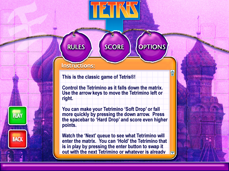 Tetris Elements (Windows) screenshot: Instructions