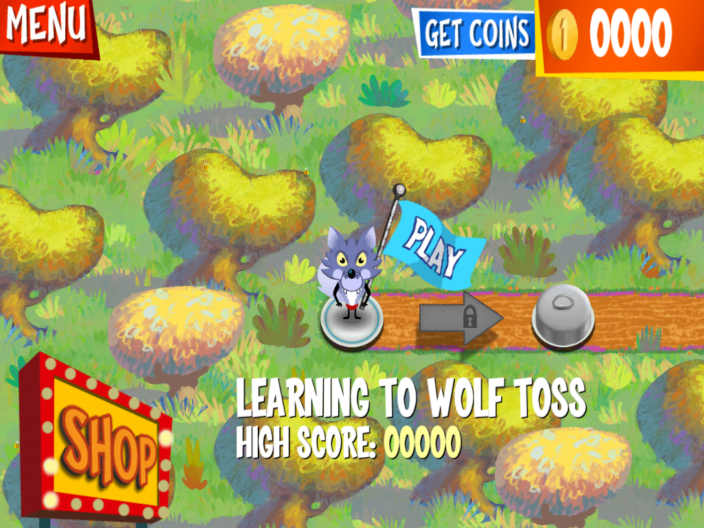Wolf Toss (iPad) screenshot: World 1's map