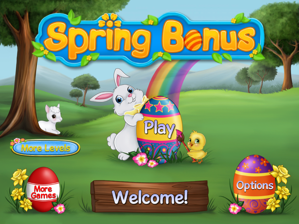 Spring Bonus (iPad) screenshot: Title and main menu