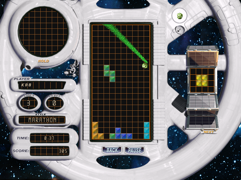Tetris Elements (Windows) screenshot: Stratosphere - Green meteor