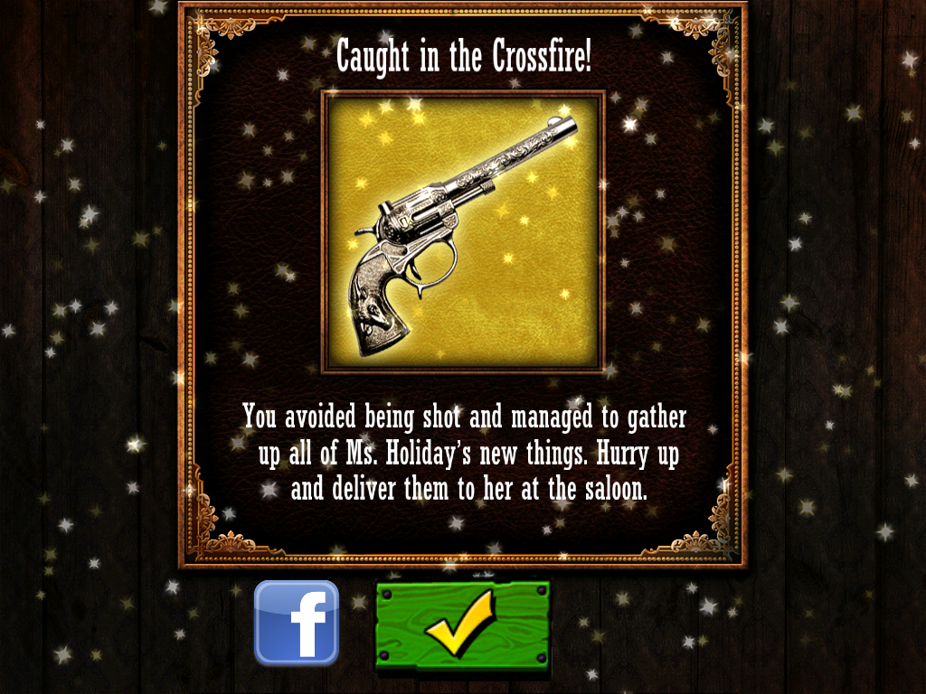 Wild West Quest (iPad) screenshot: Another achievement