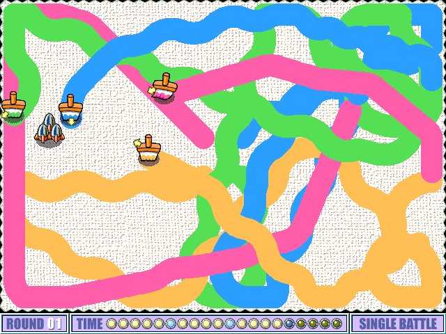 Battle Painters (Windows) screenshot: A bonus that give a color for a player in the playing field