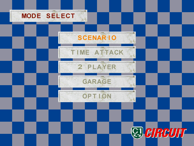 C1 Circuit (PlayStation) screenshot: Main menu