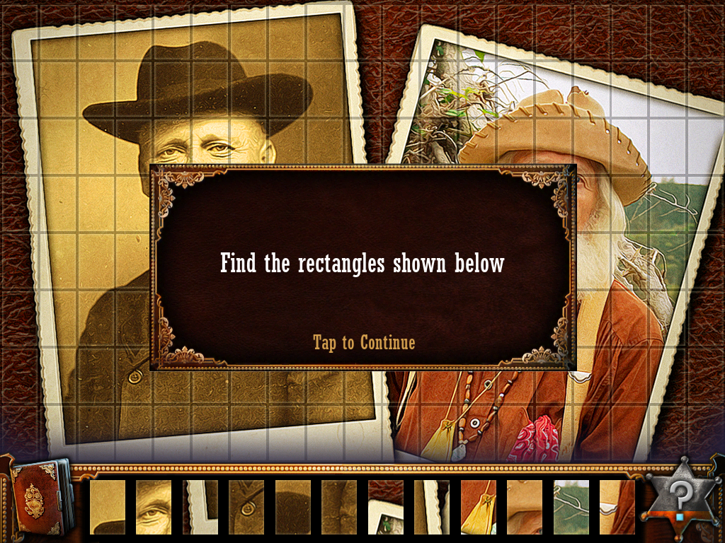 Wild West Quest (iPad) screenshot: Something new: Find the parts of the picture in the pictures.