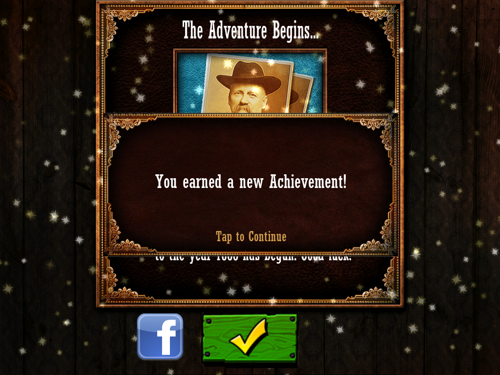 Wild West Quest (iPad) screenshot: I got an achievement