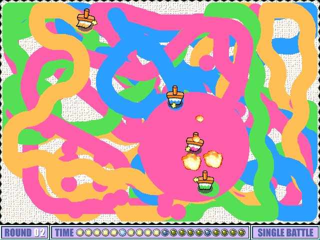 Battle Painters (Windows) screenshot: A bonus that brings me a big random color in the playing field