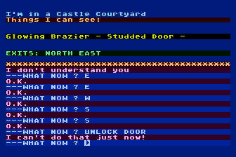 Feasibility Experiment (Atari 8-bit) screenshot: Exploring a Mysterious Door