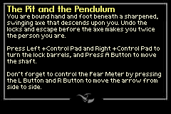 Fear Factor: Unleashed (Game Boy Advance) screenshot: The Pit and the Pendulum introduction