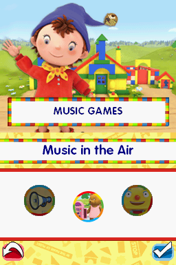 Noddy in Toyland (Nintendo DS) screenshot: One of the categories: Music Games - Music in the Air