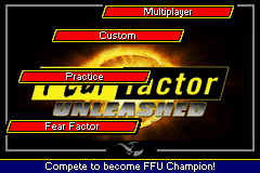 Fear Factor: Unleashed (Game Boy Advance) screenshot: Play Game menu